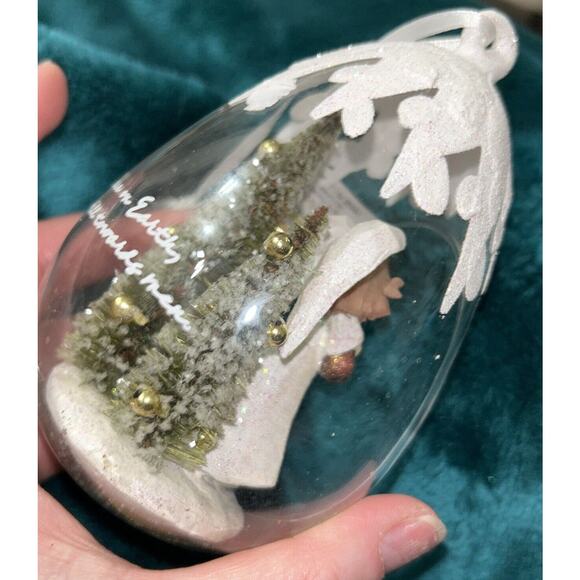 Foundations Enesco Karen Hahn Ornament Angel in Glass Snow Globe Egg Shaped 2008 - Picture 6 of 7